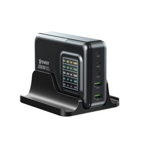 XPower 200W 4 Output GaN Wall Charger - Black - Tashqila