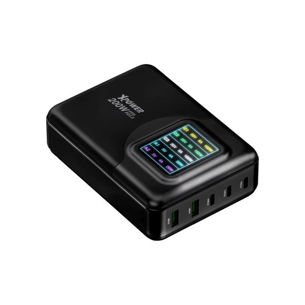 XPower 200W 4 Output GaN Wall Charger - Black - Tashqila