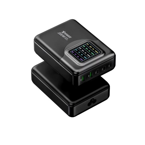 XPower 200W 4 Output GaN Wall Charger - Black - Tashqila