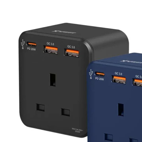 XPower 20W 3-Outlet Cube Extension Socket - Black - Tashqila