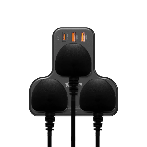 XPower 20W 3 Outlet T-Shaped Extension Socket - Black - Tashqila