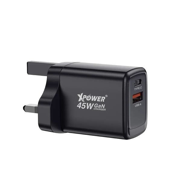 XPower 45W GaN Mini Wall Charger - Black - Tashqila