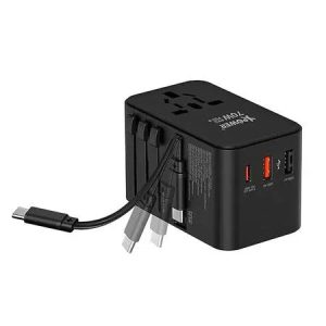 XPower 70W GaN Travel Adaptor Built-in Cable - Black - Tashqila