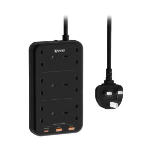 XPower 9 Output Sockets Power Strip (3m Wire) - Black - Tashqila