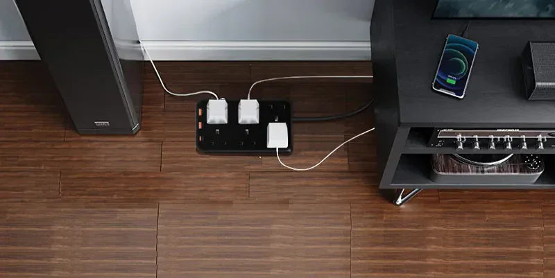 XPower 9 Output Sockets Power Strip (3m Wire) - Black - Tashqila