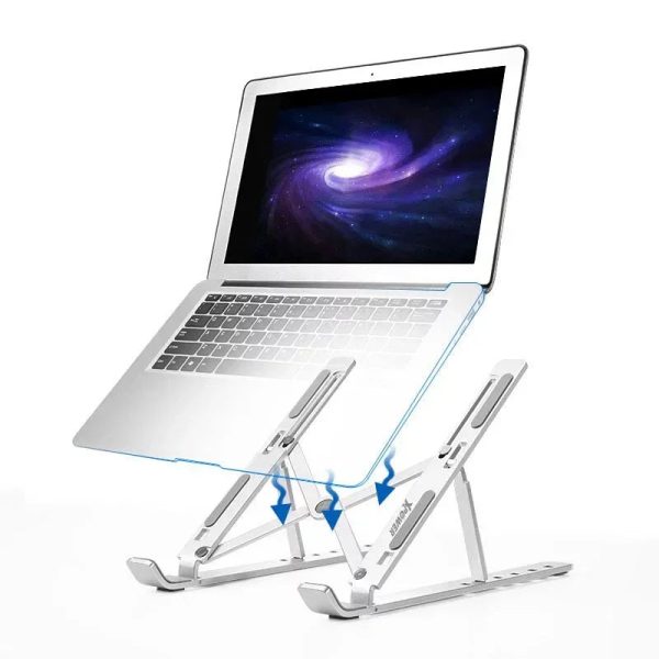 XPower Foldable Laptop Stand - Silver - Tashqila