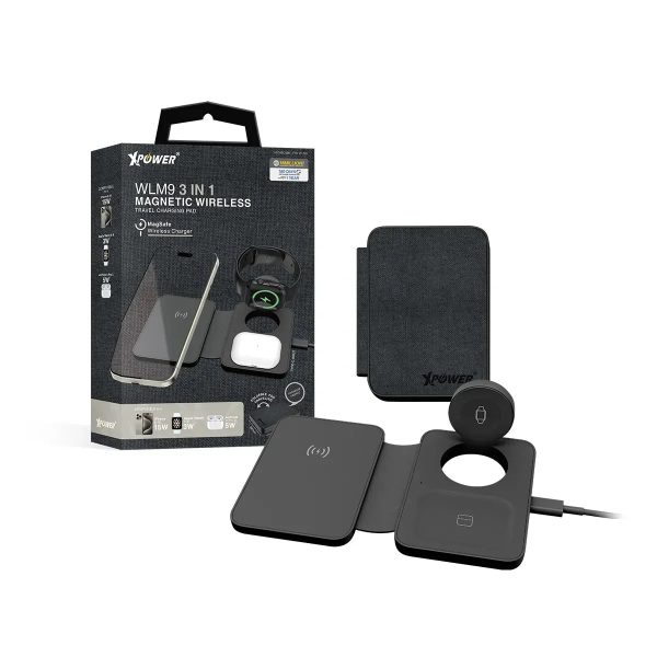 XPower Magsafe Foldable Travel Charging Pad - Black - Tashqila