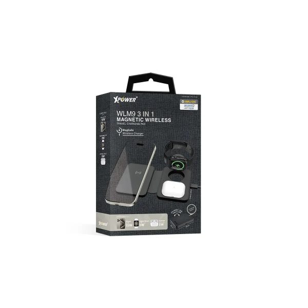 XPower Magsafe Foldable Travel Charging Pad - Black - Tashqila