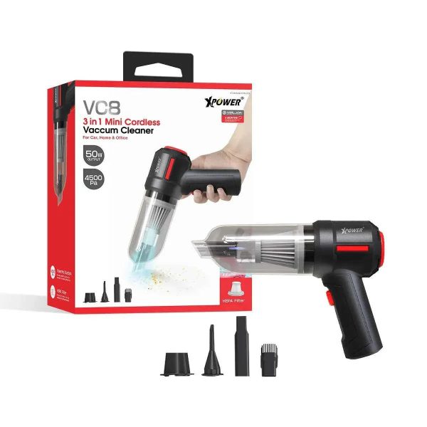 XPower Mini Wireless Vacuum Cleaner 4000mAh Battery - Black