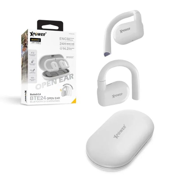 XPower Open Ear Bluetooth 5.4 Earphones - White - Tashqila