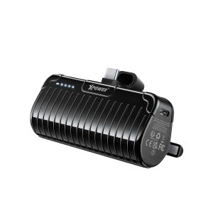 XPower PD5A 2 In 1 5000mAh Mini Type-C 20W Power Bank with Foldable Stand-Black - Tashqila