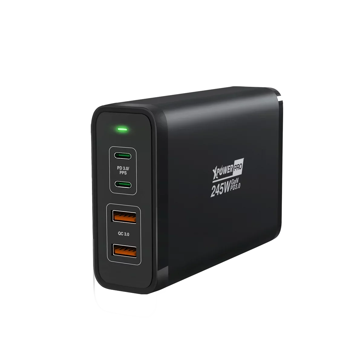 XPower Pro Gx245 245W 4-Port PD Gan Desktop Charger - Black - Tashqila