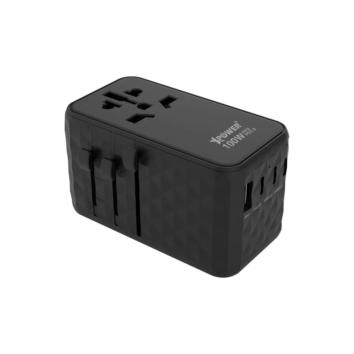 XPower TA100 100W 5 Output Gan PD Travel Adaptor -Black - Tashqila