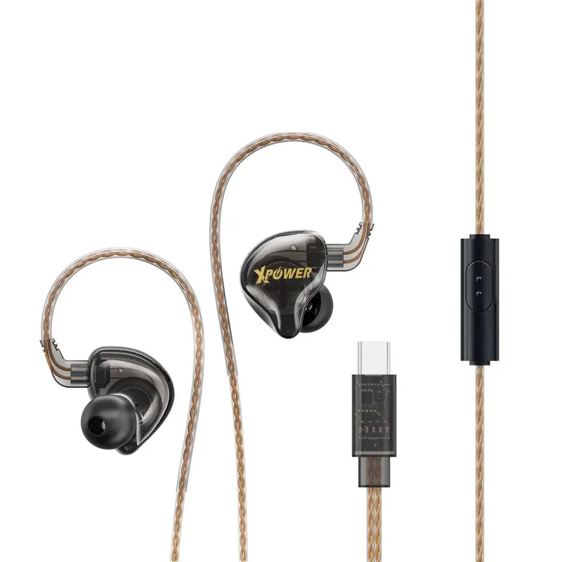 XPower Type-C Wired Earphone - Black - Tashqila