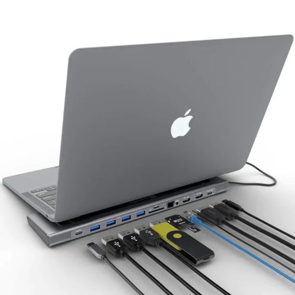 XtremeMac Type-C 12 In 1 Docking Hub Station - Silver - Tashqila