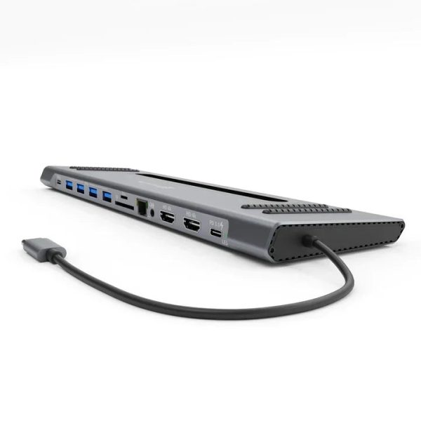 XtremeMac Type-C 12 In 1 Docking Hub Station - Silver - Tashqila
