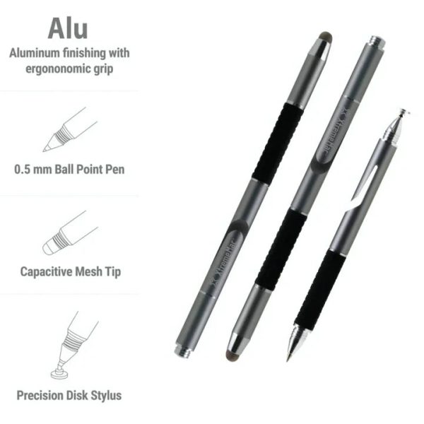 XtremeMac 3-in-1 Aluminum Stylus Pencil - Silver - Tashqila