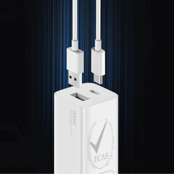 Xiaomi Mi 65W Gan Charger with Cable - White - Tashqila