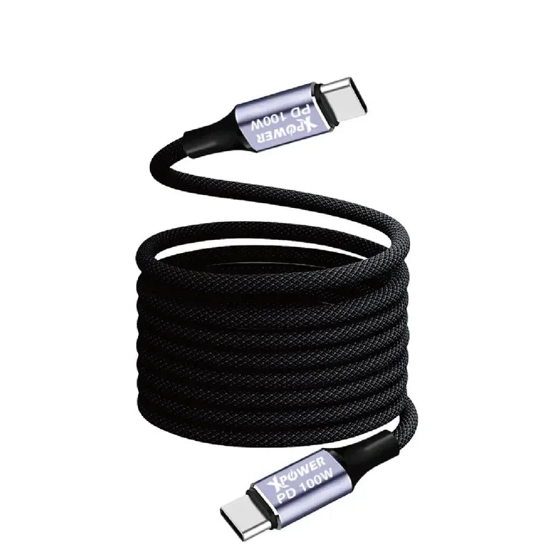 Xpower 100W Type C To C Magnetic 1M Cable - Gray - Tashqila