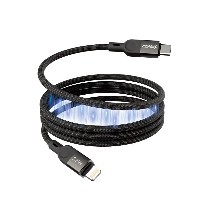 Xpower 27W Type-C To Lightning Magnetic 1m Cable - Black - Tashqila