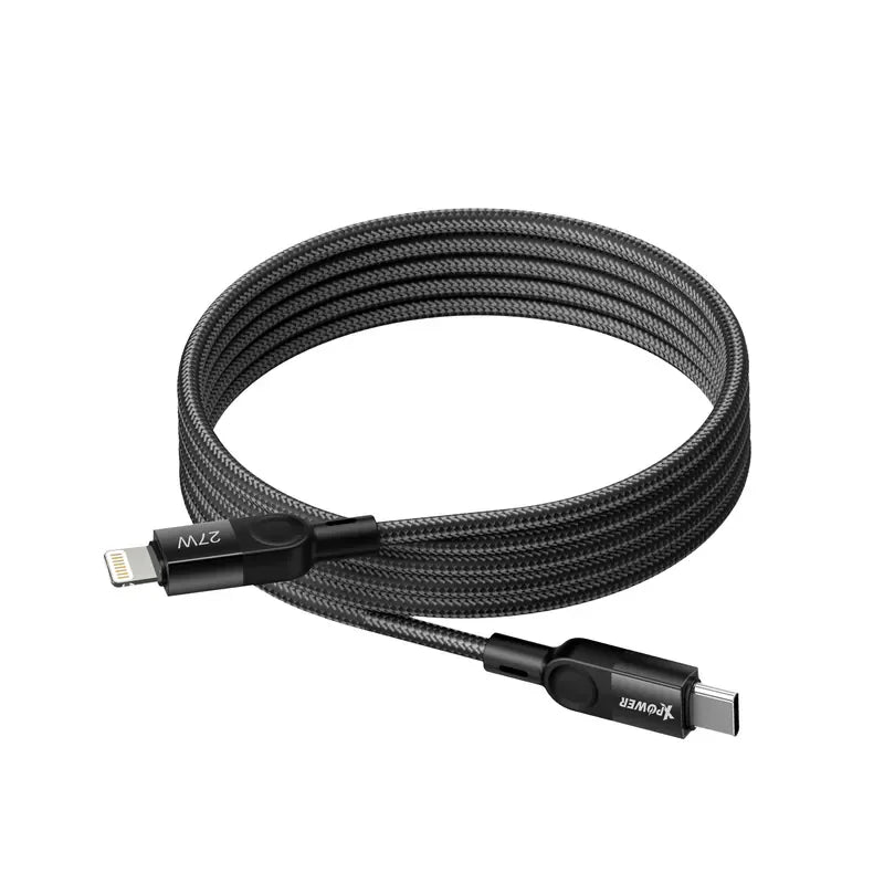 Xpower 27W Type-C To Lightning Magnetic 1m Cable - Black - Tashqila