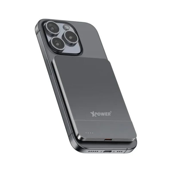Xpower 5000mah 20w 2in1 Wireless Ultra Thin Power Bank - Grey - Tashqila