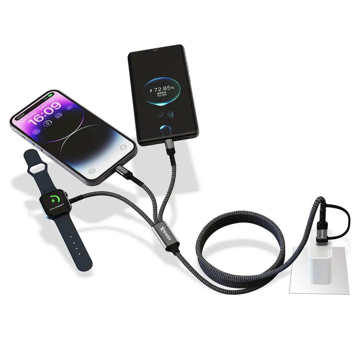 Xpower 60W 6in1 Cable For Phone & Watch - Black - Tashqila