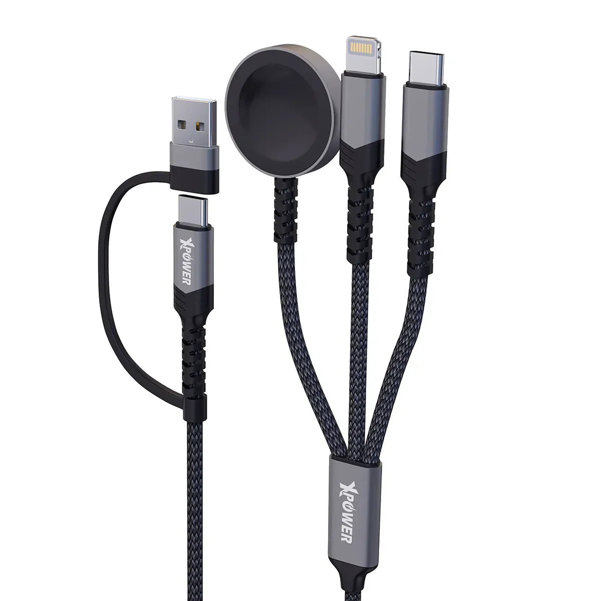 Xpower 60W 6in1 Cable For Phone & Watch - Black - Tashqila