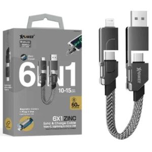 Xpower 60W Sync & Charge Mini Cable - Gray - Tashqila