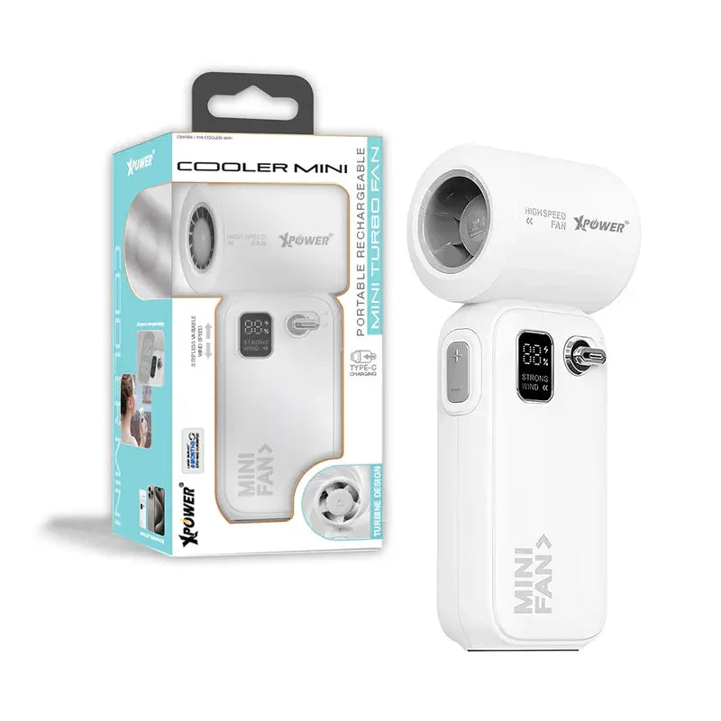 Xpower Cooler Mini Turbo Fan - White Gray - Tashqila