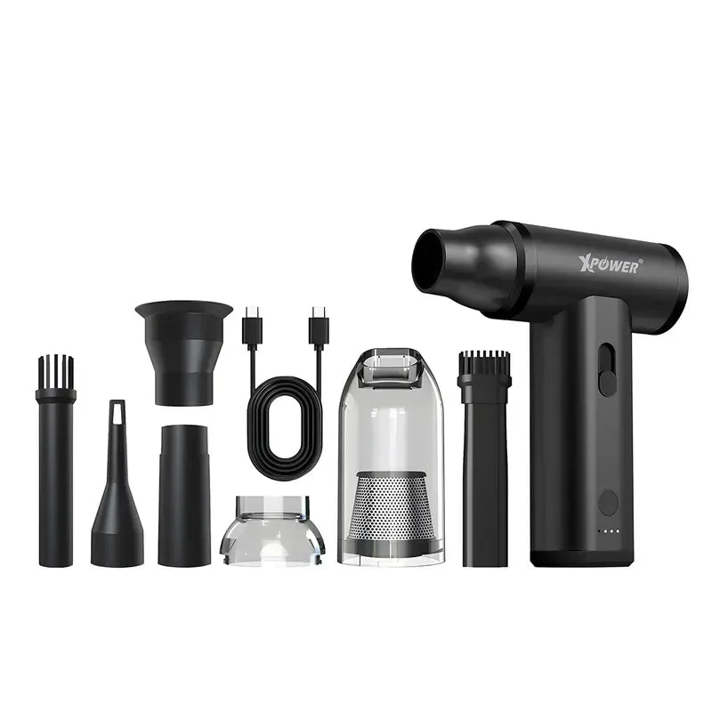 Xpower Mini Wireless Vacuum Cleaner + Air Blower Storm 4 In 1 - Black - Tashqila