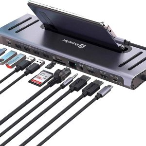 XtremeMac Type-C 12 In 1 Docking Hub Station - Silver