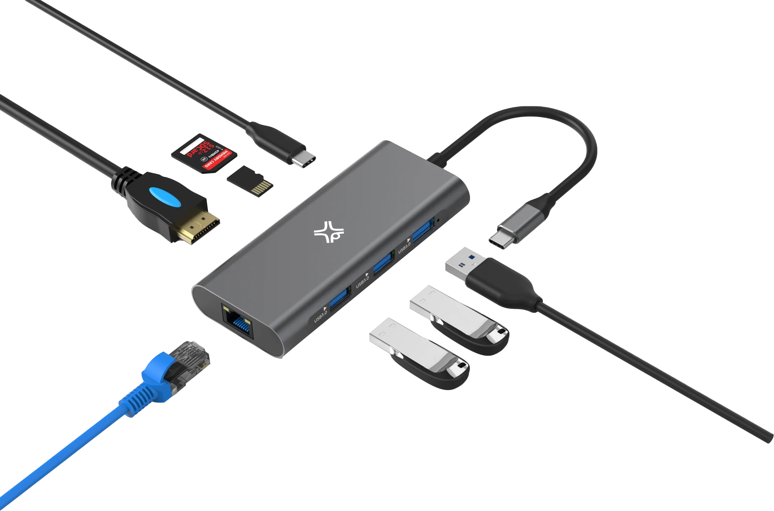 XtremeMac Type-C 8 In 1 Hub