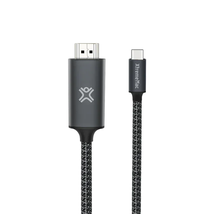 XtremeMac Type-C To HDMI Nylon Braided Cable 2M - Space Grey