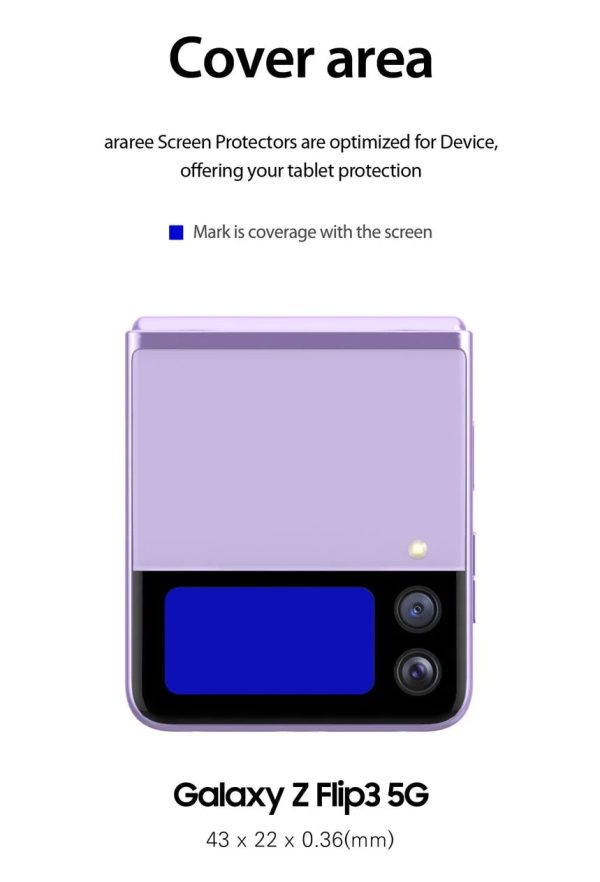 Araree Sub Core Front Screen Glass For Samsung Galaxy Z FliP 3 - Clear - Tashqila