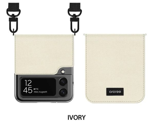 Araree Canvas Diary Case For Z FliP 4 - Invory - Tashqila