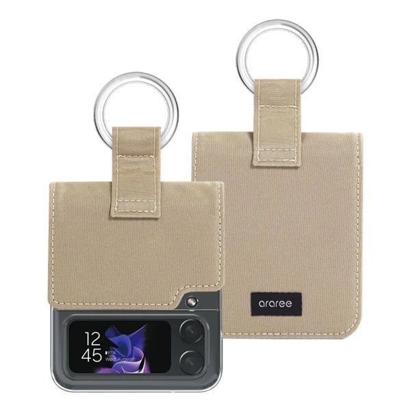 Araree Ring Diary Case For Z FliP 4 - Beige - Tashqila