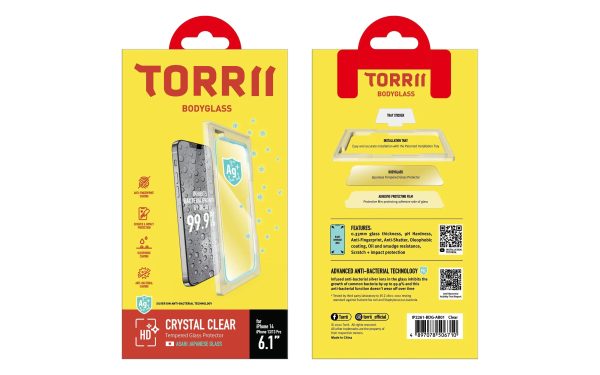 Torrii Bodyglass Screen Protector Anti-Bacterial Coating For iPhone 14 - Clear - Tashqila
