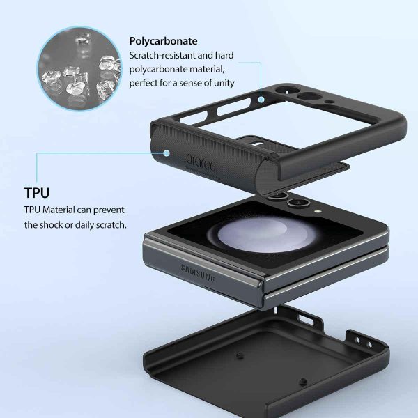Araree Z Flip 5 Aero Flex Case With Dual Layer Protection - Black