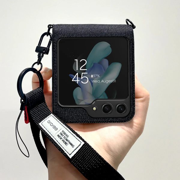 Araree Z Flip 5 Canvas Diary Flip Case - Black