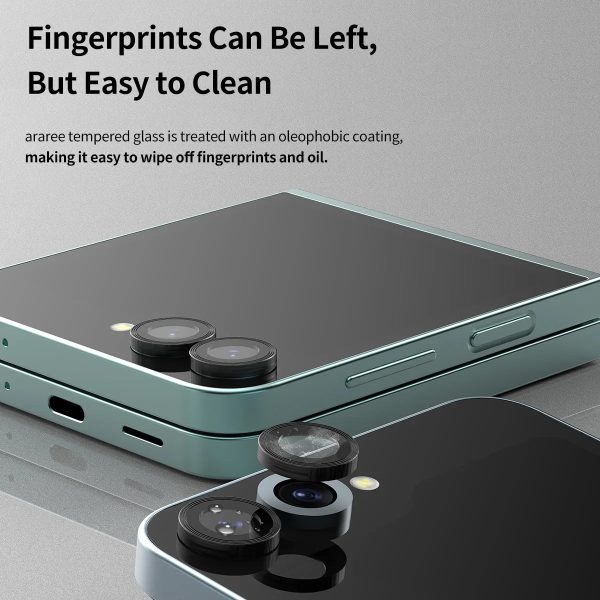Araree Samsung Z Flip 6 Core Camera Glass With Metal Ring - Clear - Tashqila