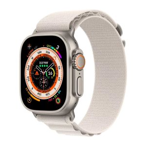 Apple Watch Ultra GPS + Cellular, 49mm Titanium Case with Starlight Alpine Loop – Medium - Tashqila
