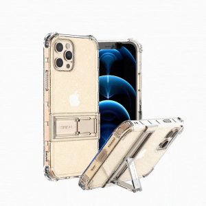 Araree Mach Stand Case For iPhone 12 & 12 Pro - Glitter Clear - Tashqila