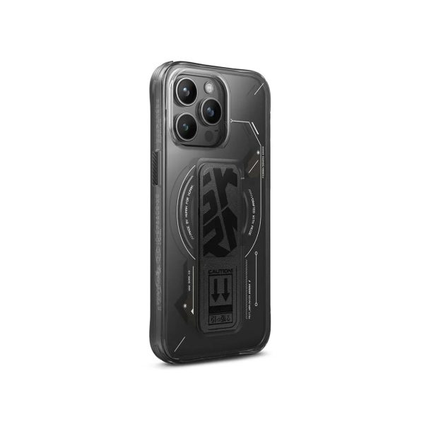 Skinarma iPhone 15 Pro Helio Magsafe Grip-Stand Cover - Black - Tashqila