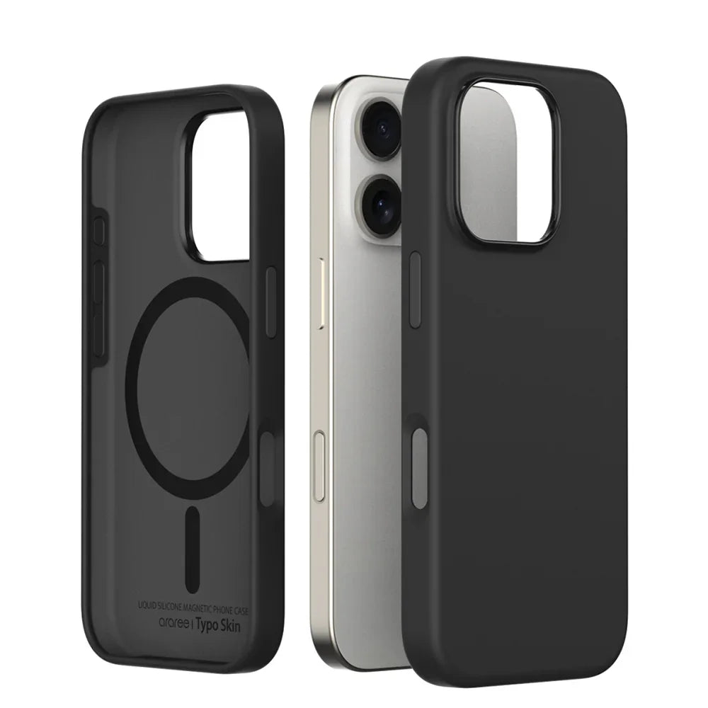 iPhone 16 Pro Araree Typo Skin Cover - Black - Tashqila