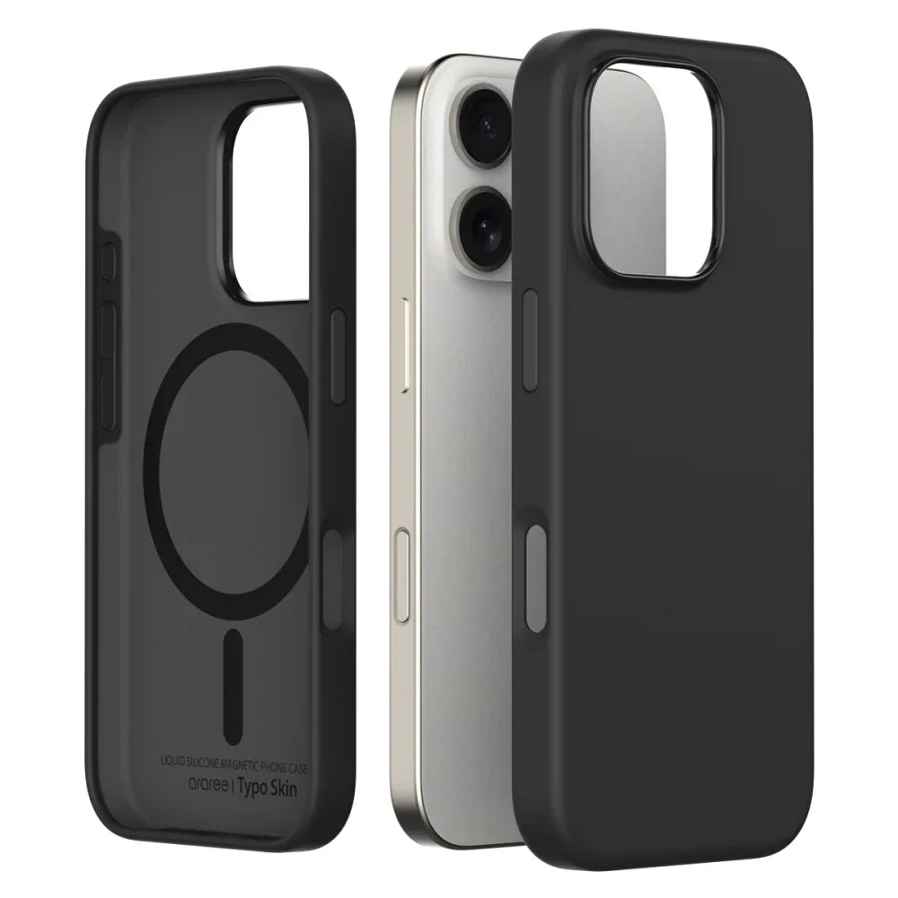 iPhone 16 Pro Max Araree Typo Skin Cover - Black - Tashqila