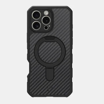 iPhone 16 Pro Max Itskins Force Carbon Magsafe With Stand - Black - Tashqila