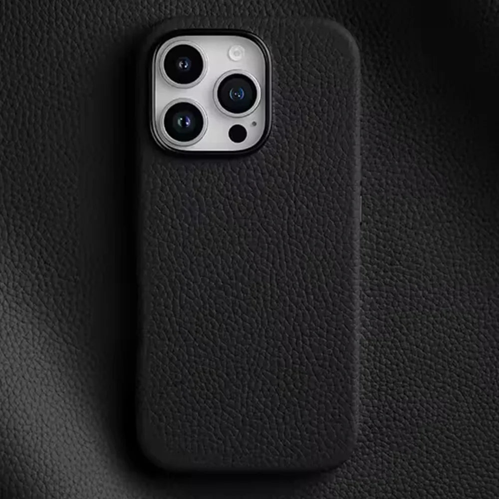 iPhone 16 Pro Max Melkco Origin Paris Premium Leather Magsafe Cover - Black - Tashqila