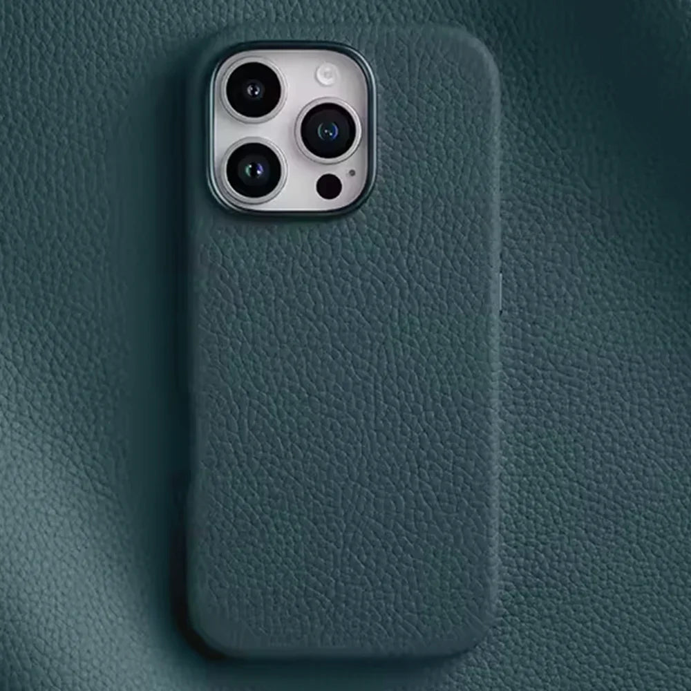 iPhone 16 Pro Max Melkco Origin Paris Premium Leather Magsafe Cover - Lake Blue - Tashqila