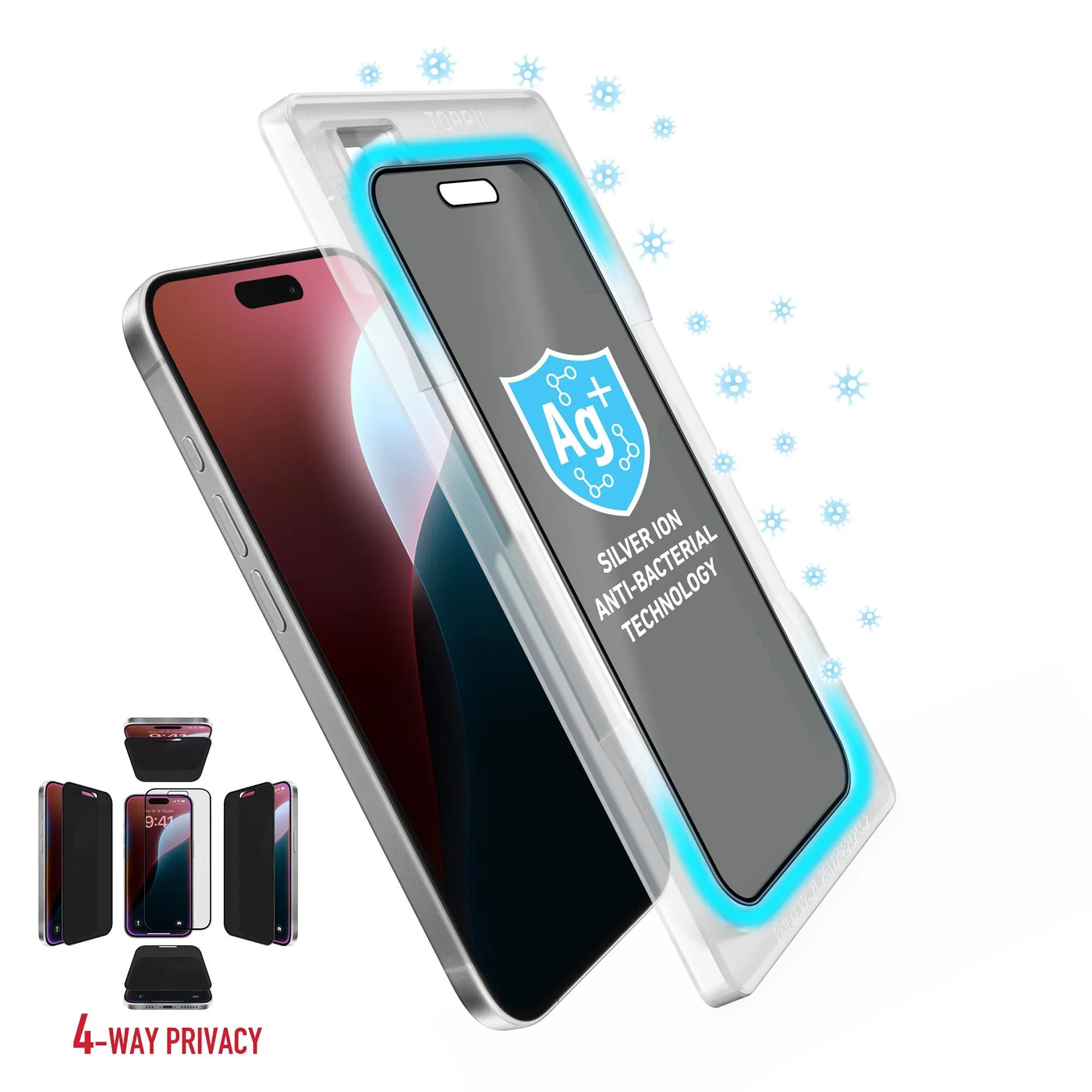 iPhone 16 Pro Max Torrii Bodyglass Screen Protector Glass - 4-Way Privacy - Tashqila